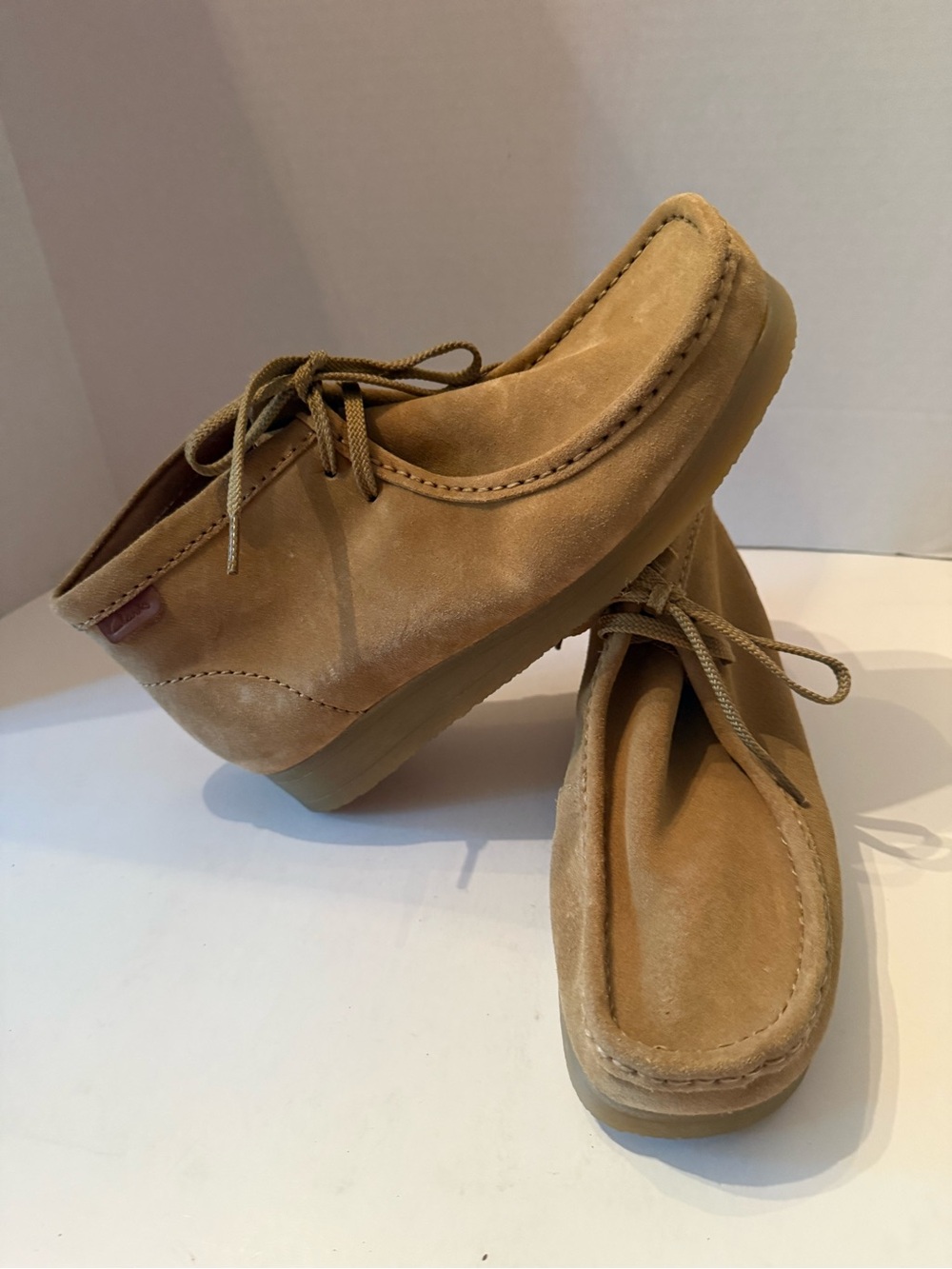 Clarks Wallaston Dark Sand Suede Leather Ankle Boots Men’s 8.5 NEW